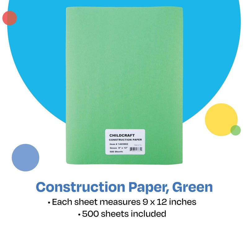 Childcraft Construction Paper, 9 x 12 Inches, Green, 500 Sheets - Image 3